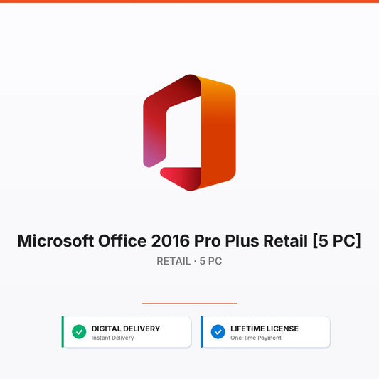 Microsoft Office 2016 Pro Plus Retail [5 PC]