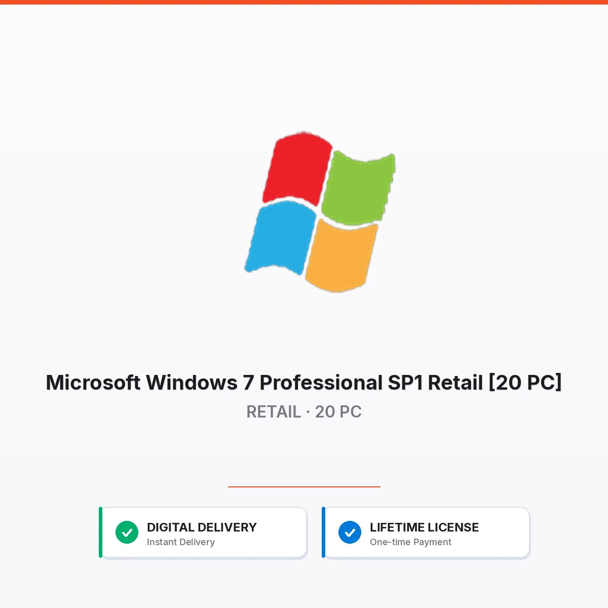 Microsoft Windows 7 Professional SP1 Retail [20 PC]