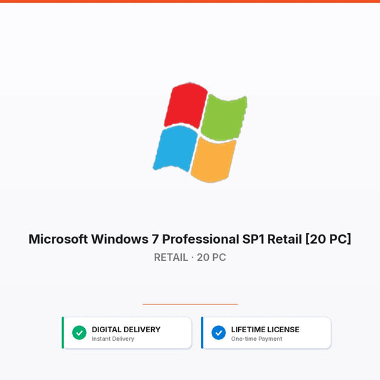 Microsoft Windows 7 Professional SP1 Retail [20 PC]