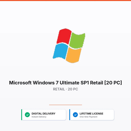 Microsoft Windows 7 Ultimate SP1 Retail [20 PC]